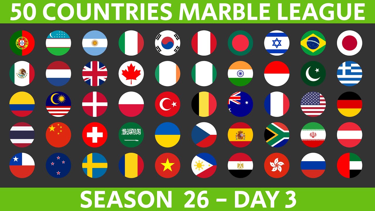 50 Countries Marble Race League Season 26 Day 3/10 Marble Race in Algodoo