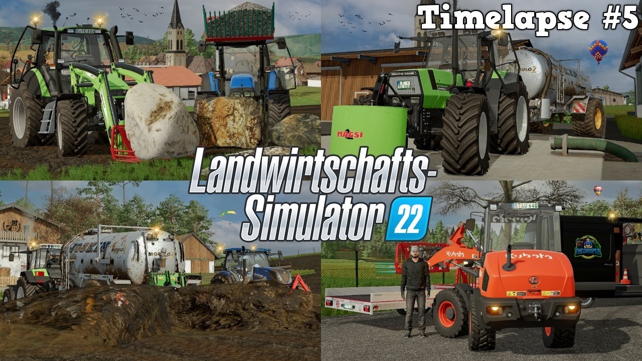 Schwierige BERGUNG von RIESIGEN FINDLINGEN? 😱 GÜLLEN mit @TheCamPeRYT!🚜💨|[LS22]Ellerbach-Timelapse#5