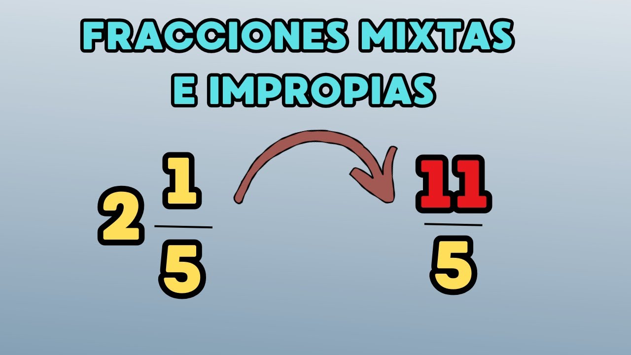 ¿CÓMO convertir FRACCIÓN MIXTA A IMPROPIA? y viceversa, fácil y sencillo