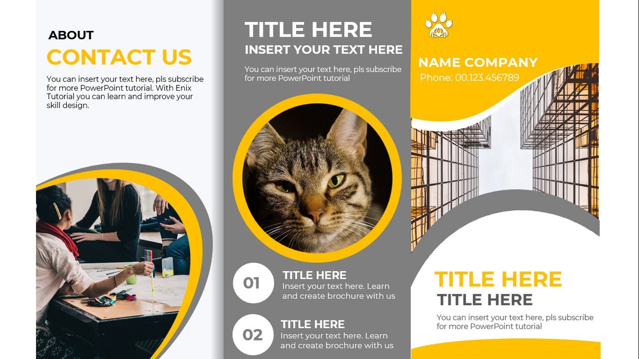 How To Make Brochure In PowerPoint - Brochure Design Ideas - PowerPoint 2019 Tutorial