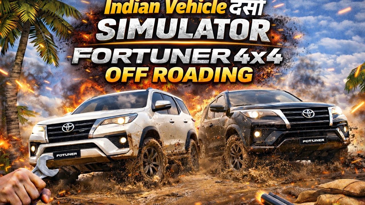 Indian Vehicle  Deshi Semuletor Fortuner 4x4 Offroading Gameplay 🔥 Real Mud Challenge #video 