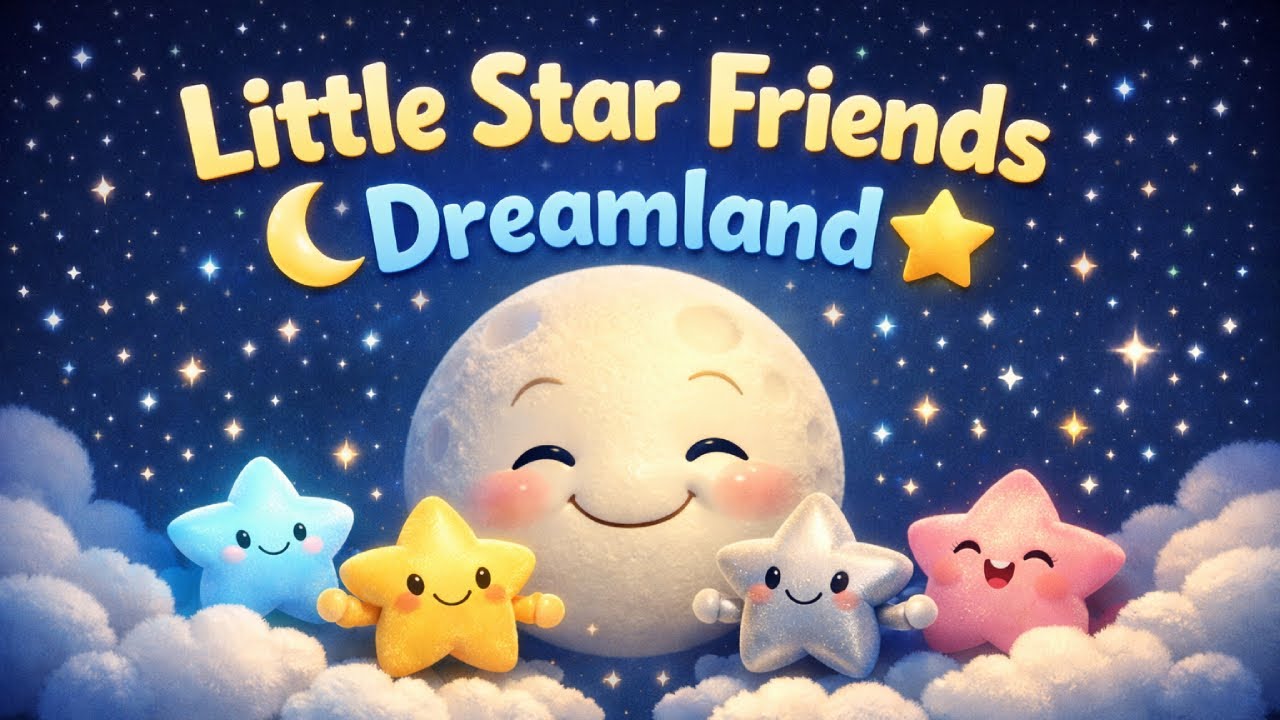 Little Star Friends of Dreamland ⭐🌙 | Cute Star & Moon Lullaby for Babies, Kids & Toddlers