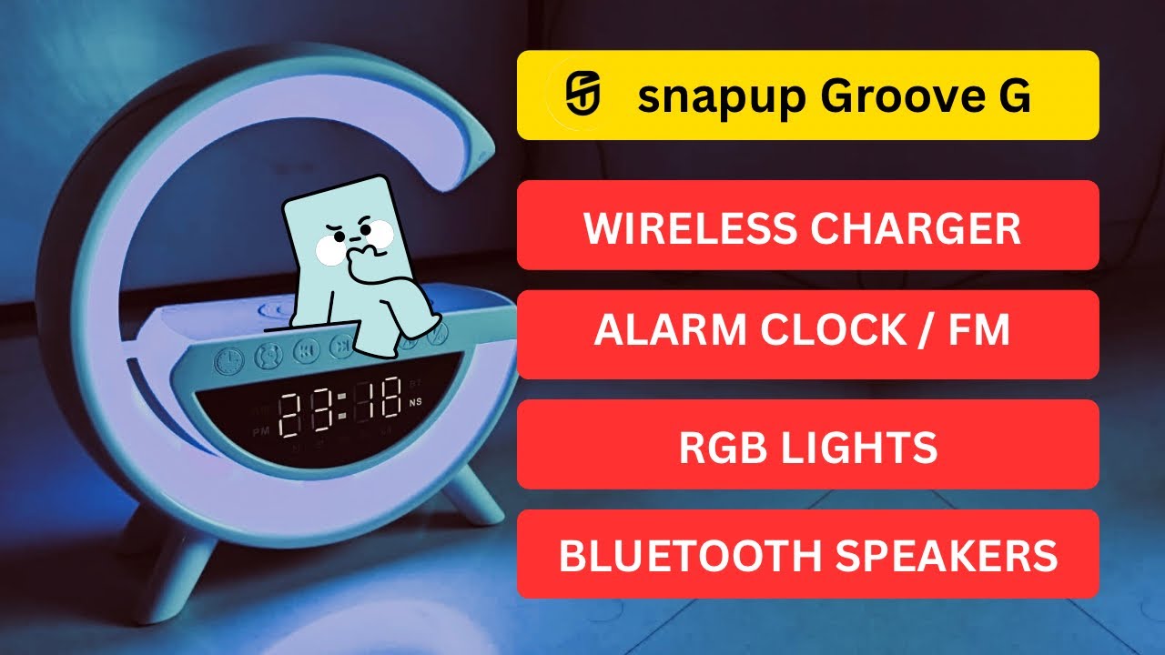 Snapup Groove G Bluetooth Speaker | LED Light | Best Wireless Charger | Alarm Watch Review #india 