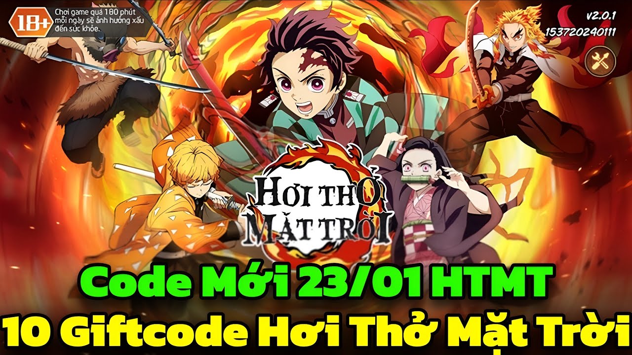 Hơi Thở Mặt Trời - 10 Giftcode Hơi Thở Mặt Trời & Code Mới 23/01 HTMT - Hơi Thở Mặt Trời Code