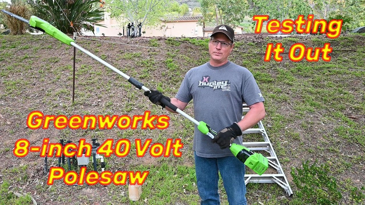 Greenworks Polesaw 40V, стремящийся к небу