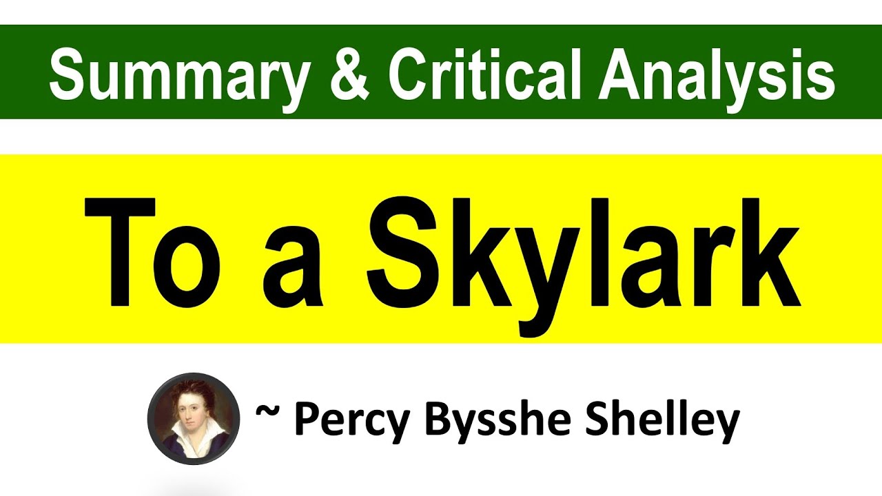 To a Skylark by P.B. Shelley || Summary and Critical Analysis in Hindi with Notes