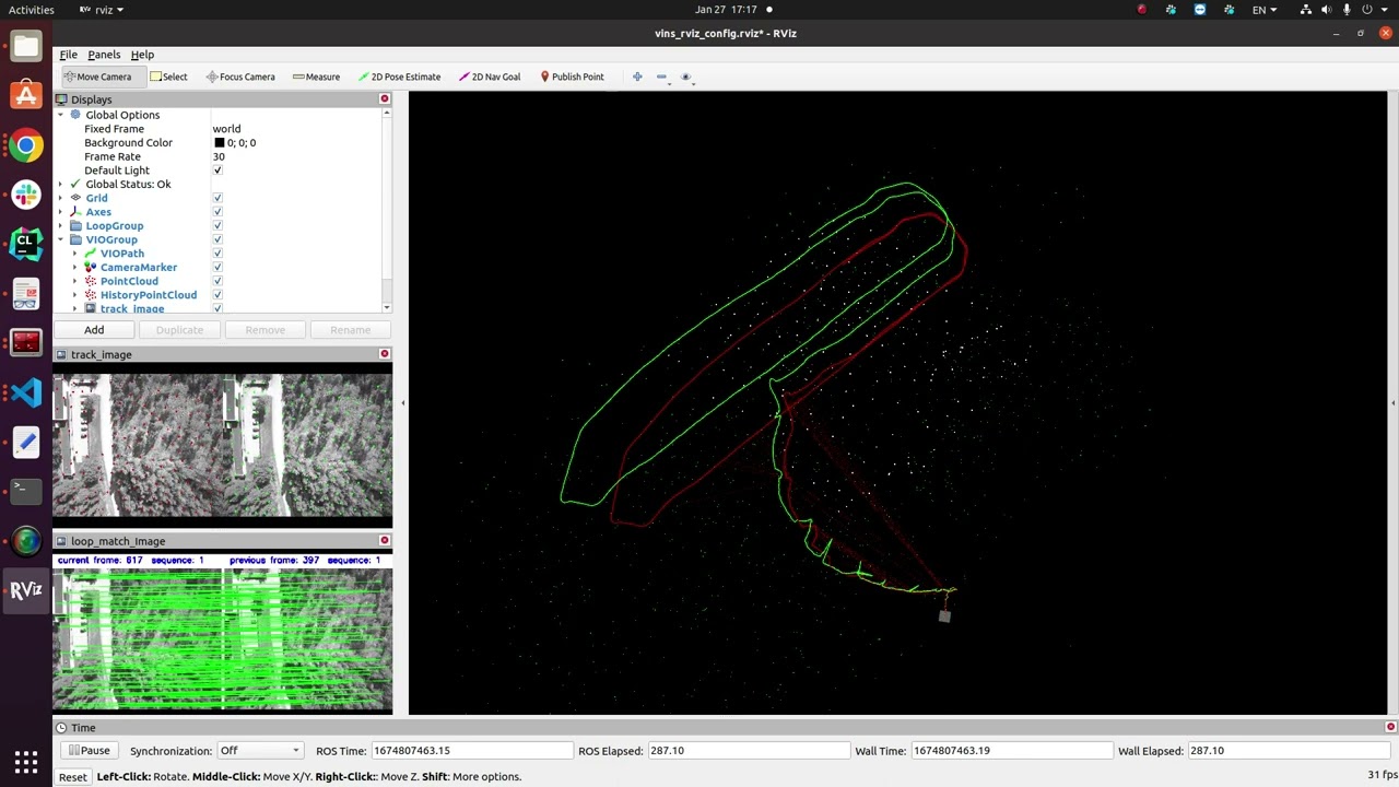 VINS-Fusion(Stereo-Inertial) - FGI drone dataset 100m 3m/s_test1