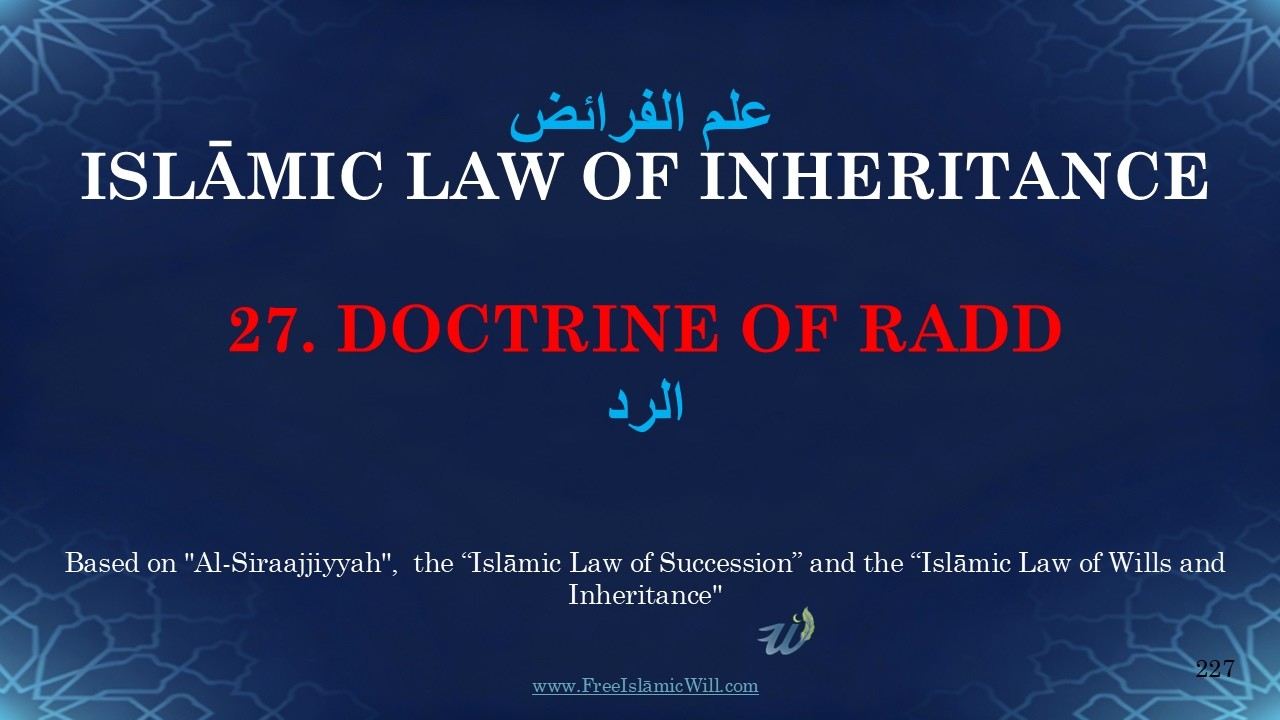 27. THE DOCTRINE OF AL- RADD