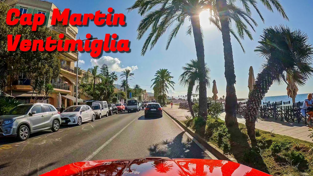 Driving through the French and Italian Riviera, from Cap Martin to Ventimiglia.
