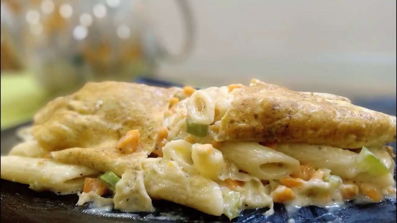 Cheesy Pasta with Omelette | Easy Recipe