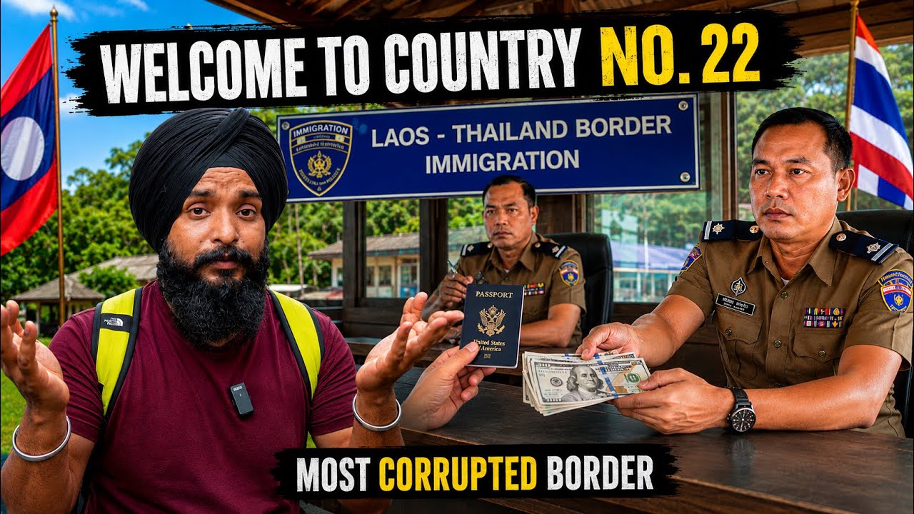 Most Corrupted Border ਟੱਪ ਕੇ ਪਹੁੰਚੇ ਨਵੇ ਦੇਸ਼ ਨੰਬਰ 23 || THAILAND 🇹🇭 TO LAOS 🇱🇦 BY BUS SIKH TRAVELLER