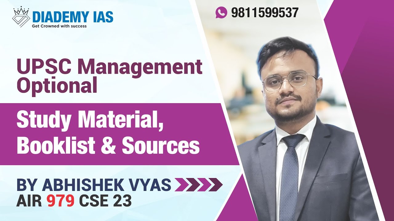 UPSC Management optional Study material, Booklist & Sources by Topper Abhishek Vyas AIR 979 CSE 23