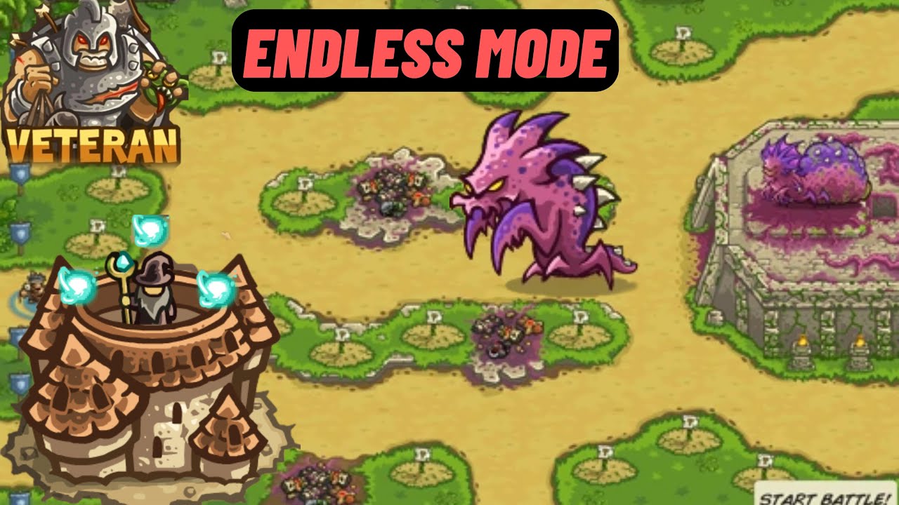 Kingdom Rush Frontiers Бесконечный режим против архимага максимального уровня