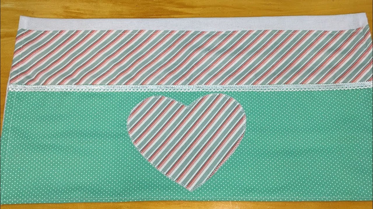 💥Faça e venda 💥Pano de prato com Patch Aplique de coração , fácil, barato e lindo.