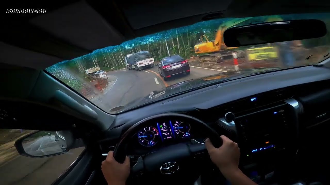 POV Driving Toyota Fortuner multiple overtakes of bus, trucks, pickups etc