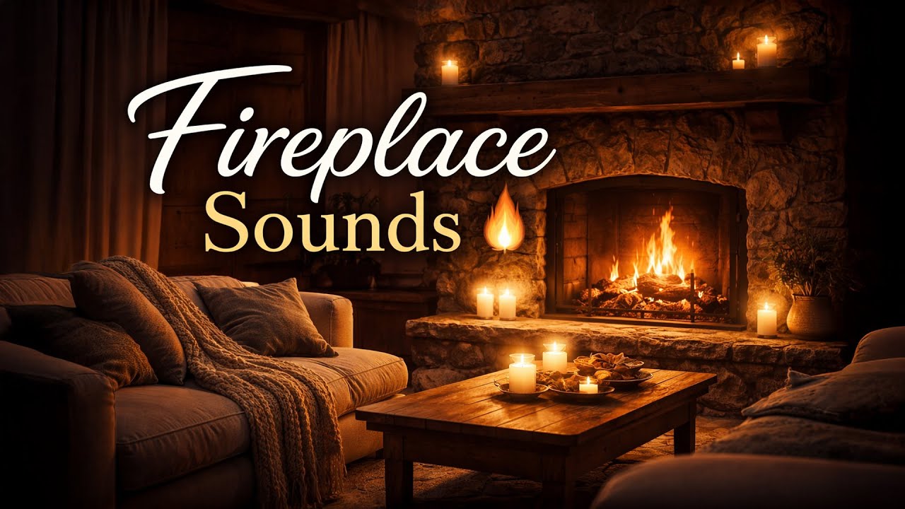 Winter Fireplace Ambience 🔥 Calm Music for Relax & Focus