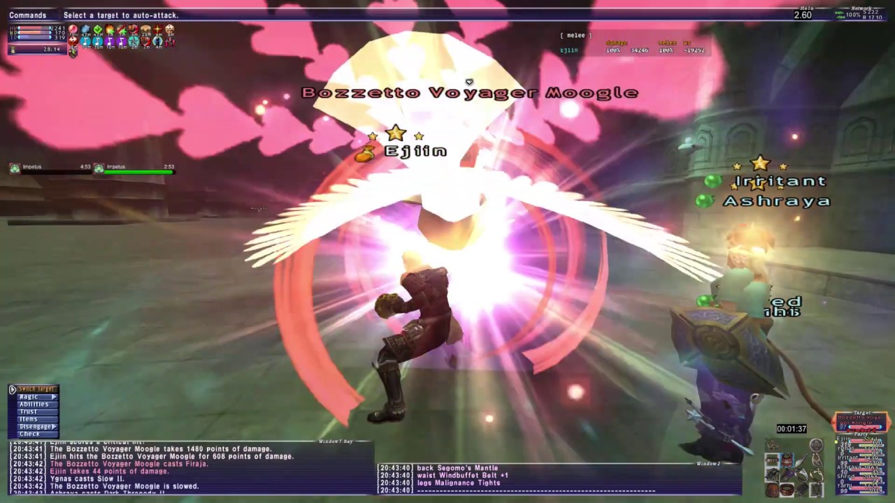 FFXI - VD Moogle Ambu - MONK GROUND + POUND Method - Full Fight Commentary