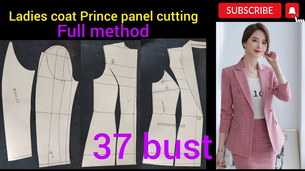 ladies coat Prince panel ki cutting karna sekhen # coat ki cutting # full method ke saath #