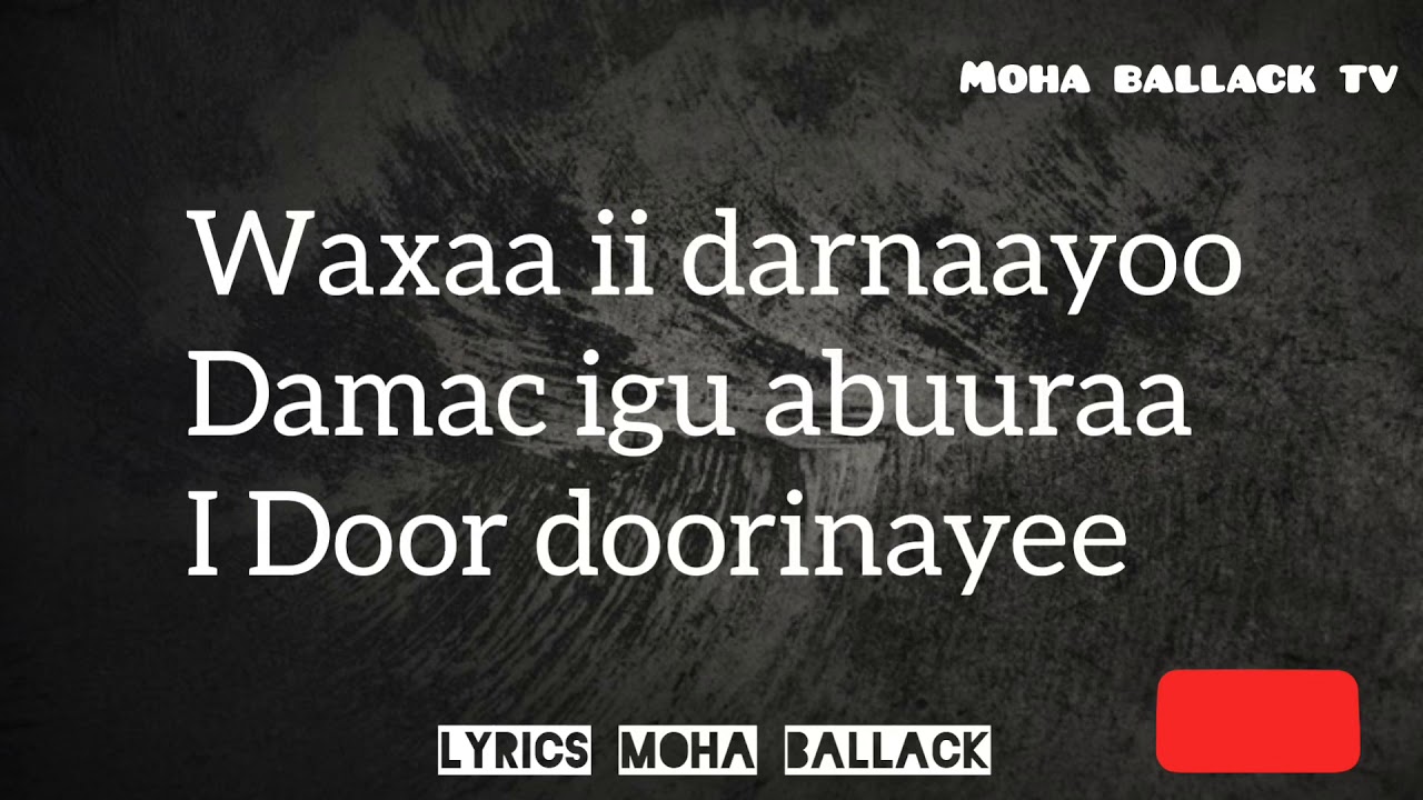 Khadar Keeyoow Hees Cusub  Inantu wataan jeclaaday Lyrics.
