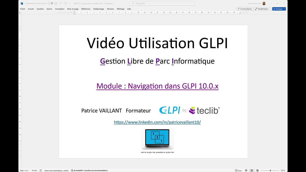 GLPI 10.0.x Navigation dans GLPI