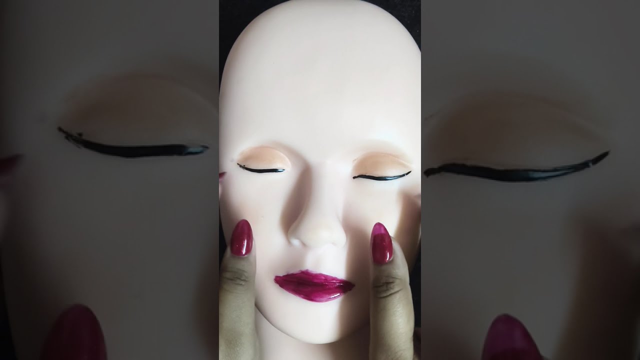 Soft makeup on mannequin ASMR💗