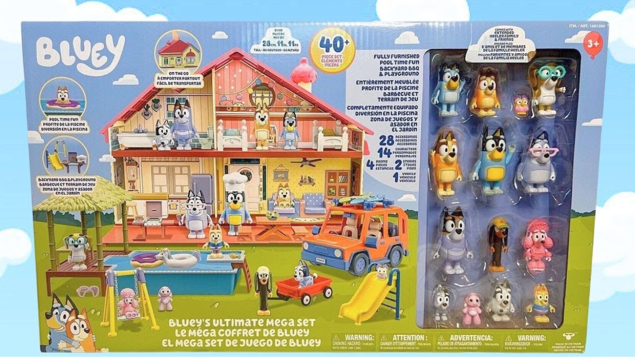 Bluey New 2023 Ultimate Mega Set Home Unboxing | Satisfying BLUEY TOYS | Family Picnic | ASMR