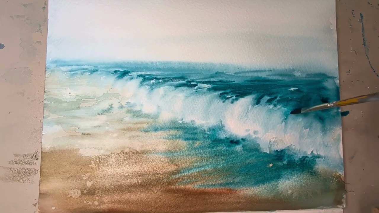 Painting Waves in Watercolour | A Loose, Wet in Wet Tutorial | Beginner Friendly