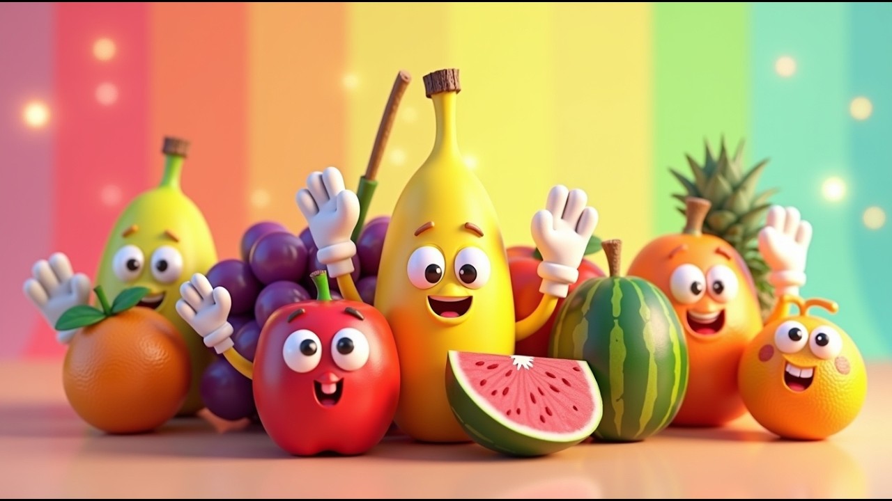Собрание Фруктов 🌈  Весёлая Песня про Фрукты для Детей  Полезная Песенка Фрукты  Midland Jingle Рус