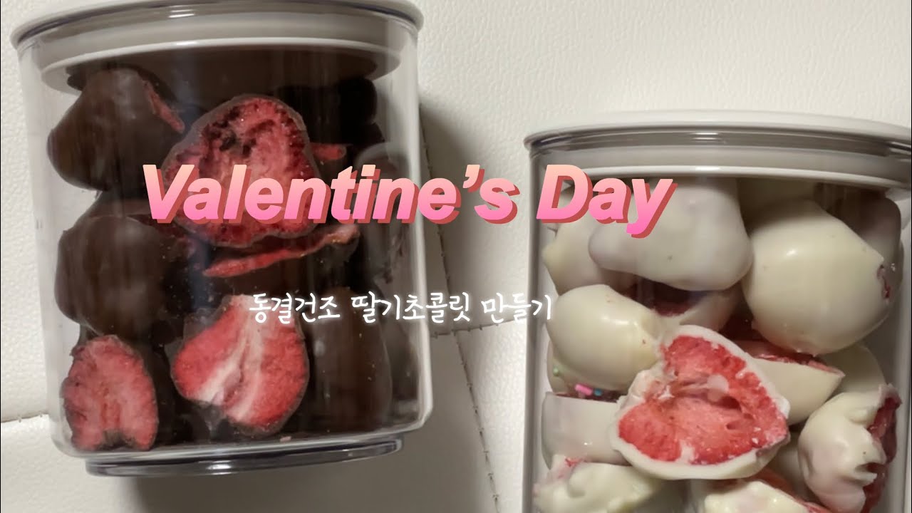 🍓 발렌타인기념 동결건조 딸기초콜릿 만들기 🍓 | #초콜릿 #초콜릿만들기 #발렌타인 #딸기 #동결건조 #딸기초콜릿