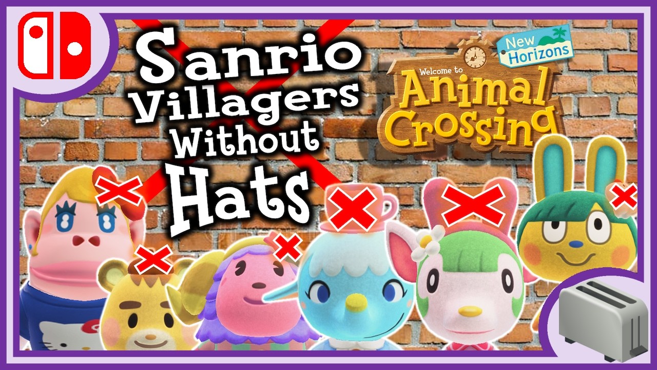 ACNH - Taking off the hats of the Sanrio amiibo card Villagers