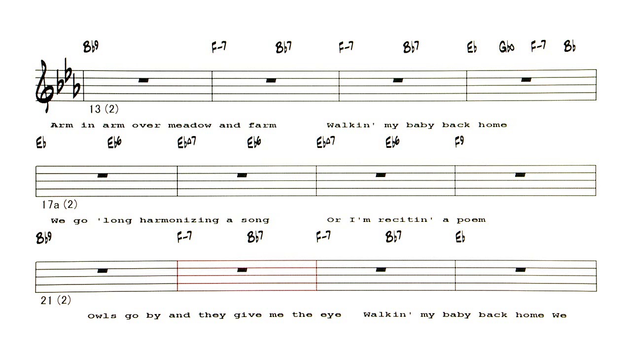 Walking My Baby Back Home - Reference sound