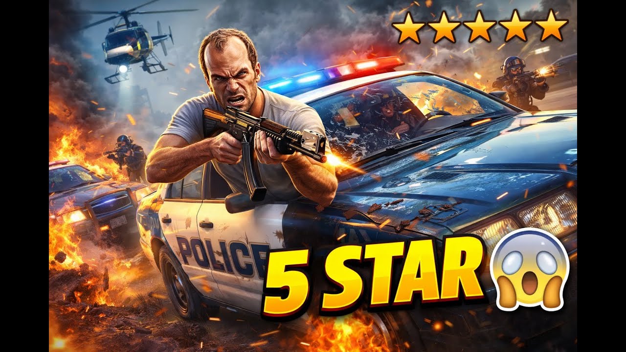 7 Minutes of GTA 5 5-Star Police Chaos 😱🎮