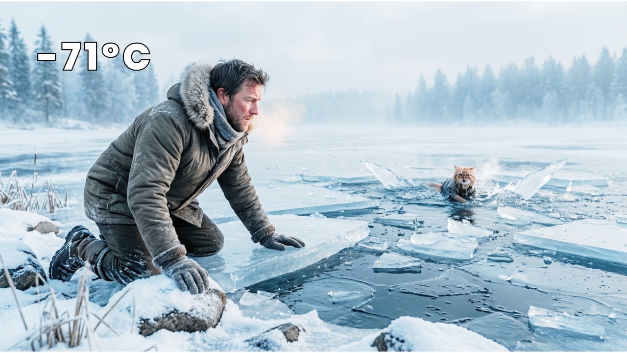 Cat Trapped in Frozen Lake | What Happened Next Saved His Life