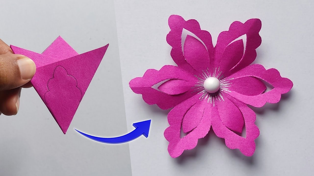 How To Make Paper Flower | Beautiful Paper Flower Making Idea | DIY Paper Flower Craft