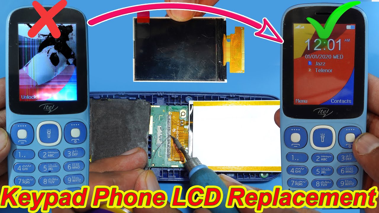 How to replace China Keypad Mobile Phone LCD | Full Into Display Size, Pins & Driver IC  of LCD Tu27