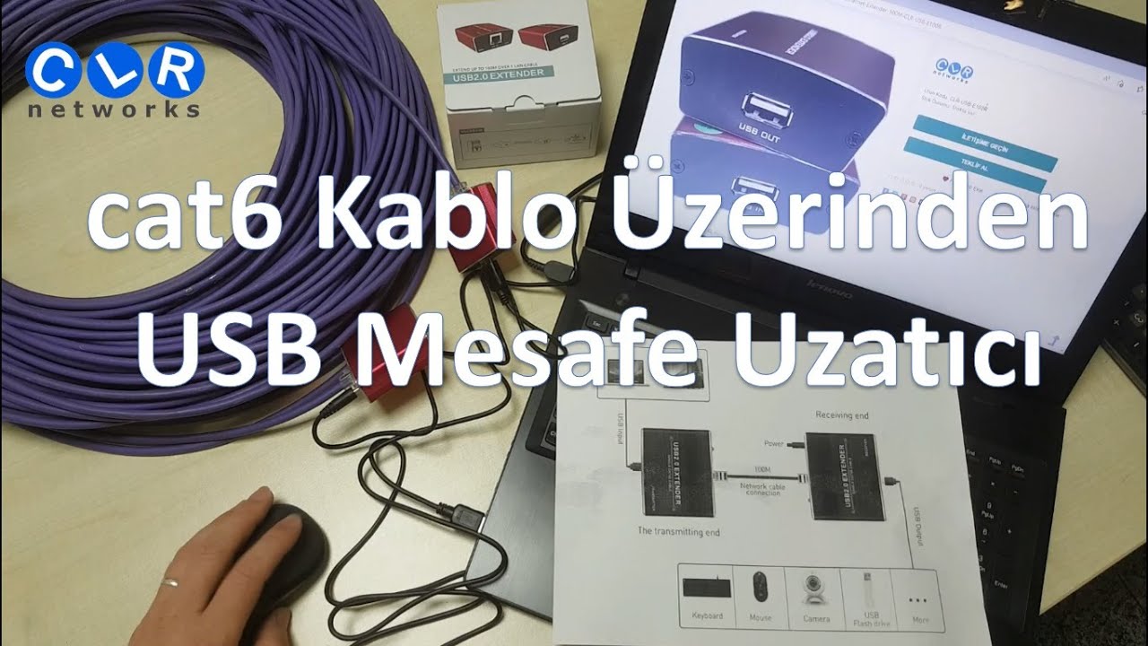 USB cat6 Extender - USB Mesafe Uzatma CLR USB E100R