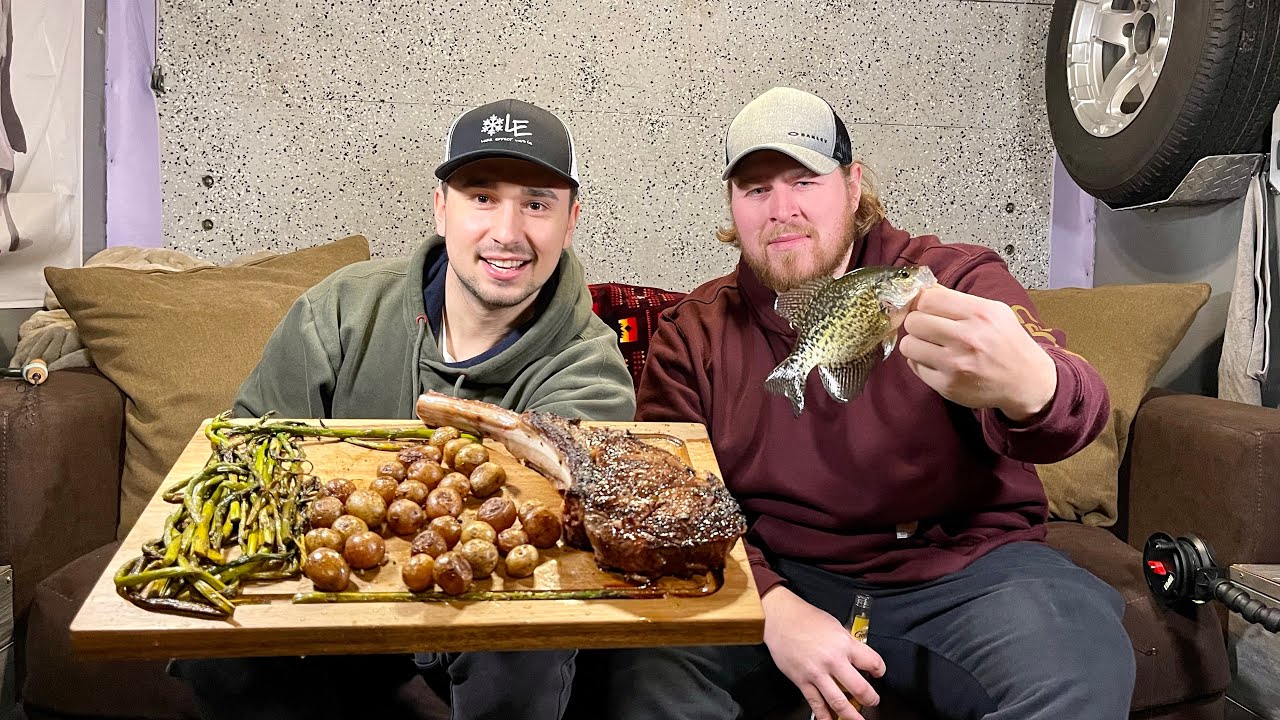 My Last Time ICE CAMPING in My Enclosed Trailer! (Tomahawk Steak)