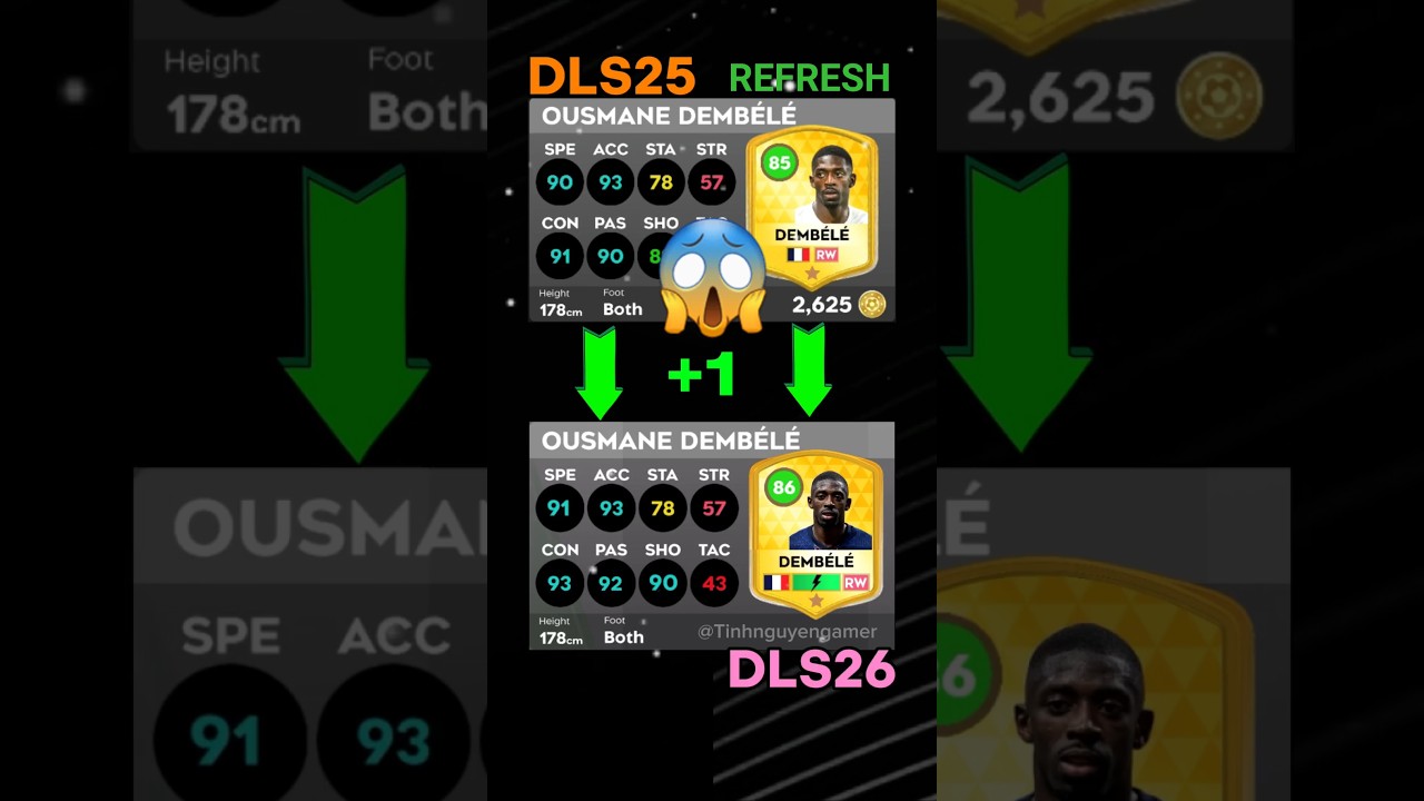 DLS 26 | 😱 NEW RATING PLAYERS IN DLS 26 ( P#1) #dls26 #newrating #football #dembele