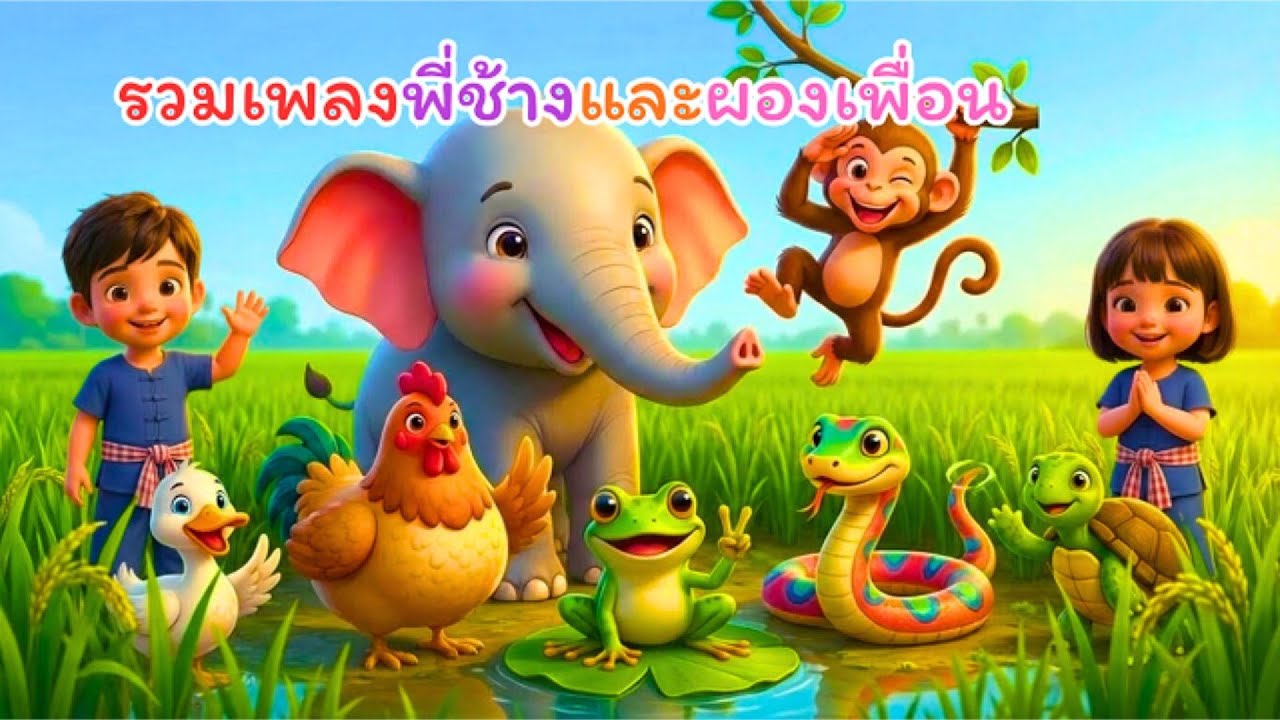 🐘 รวมเพลงเด็กยอดฮิต! พี่ช้างและผองเพื่อน (เป็ด ไก่ เต่า) เต้นสนุกทั้งครอบครัว l เพลงเด็กดีหรรษา