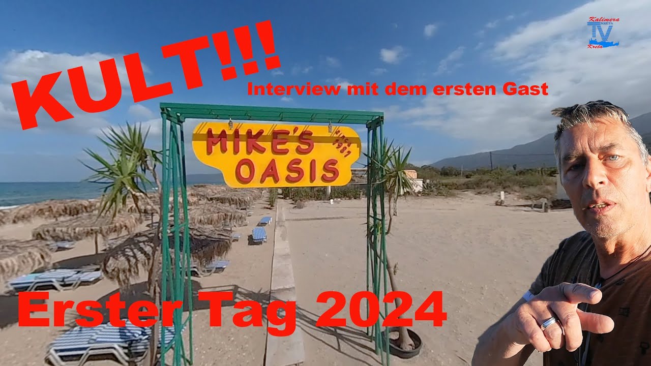 "Kult" Strandbar Mike Oasis 2024 bei Georgioupolis Kreta/Crete