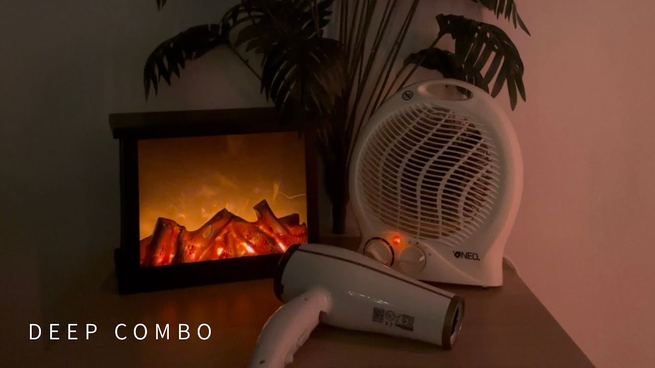 WHITE NOISE PARADISE with this TRIPLE COMBO - FIREPLACE, FAN HEATER and HAIR DRYER SOUND (ASMR)