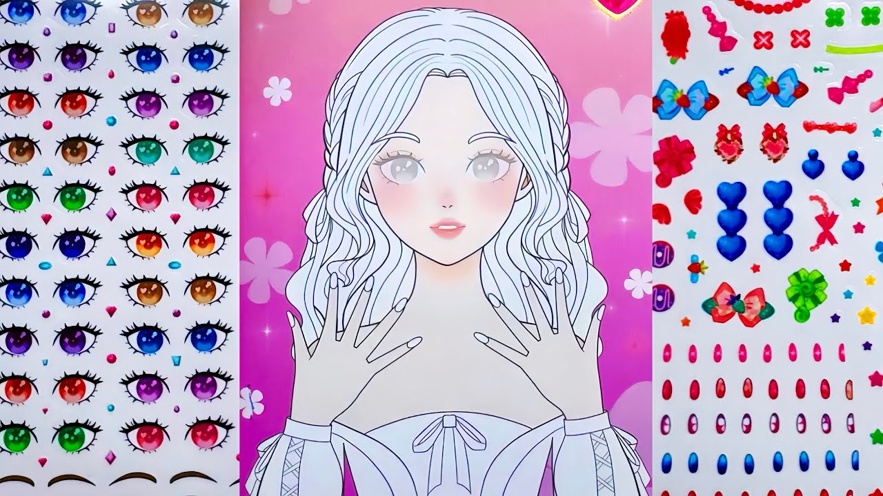 ✨Makeup Cute✨ Party Princess Coloring with Cute Stickers 💖
