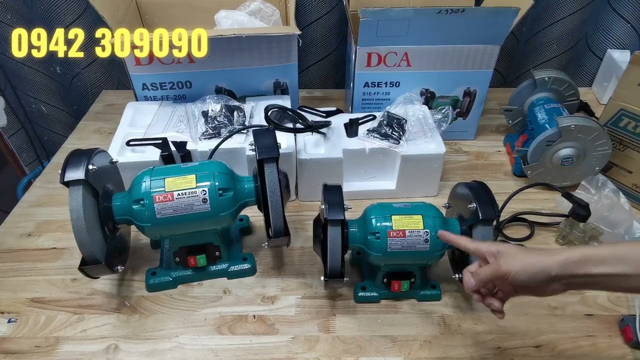Lên sóng Máy mài 2 đá 150mm,200mm DCA dây đồng, 150mm Total dây nhôm
