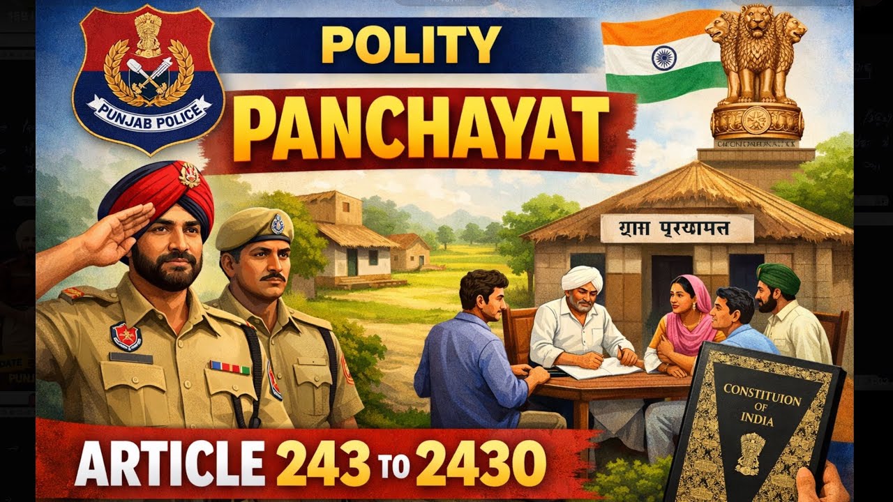 Punjab Police Polity | Panchayat (Article 243 to 243O)Complete Explanation 2026 | Important for Exam