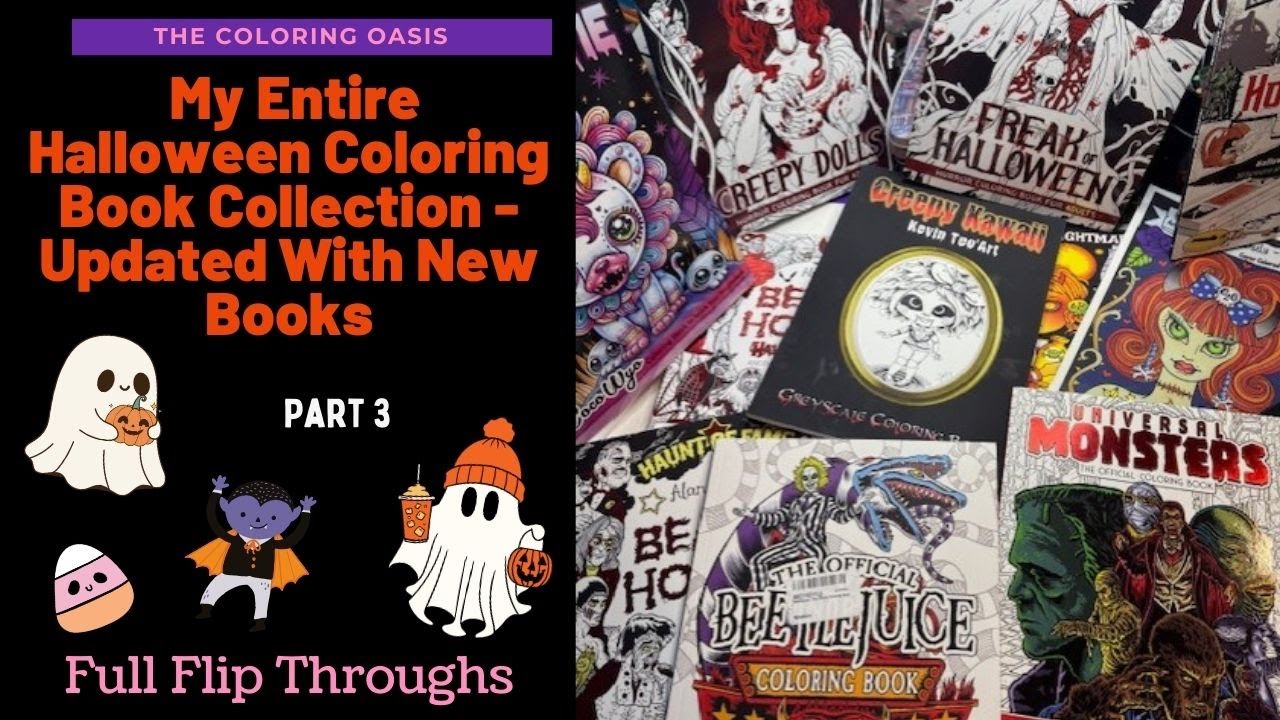 My Entire Updated Halloween Adult Coloring Book Collection | Part 3 | Autumn and Fall