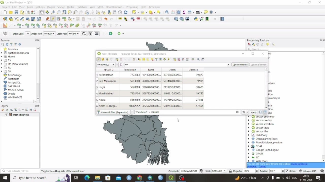 Field calculator and query building in QGIS