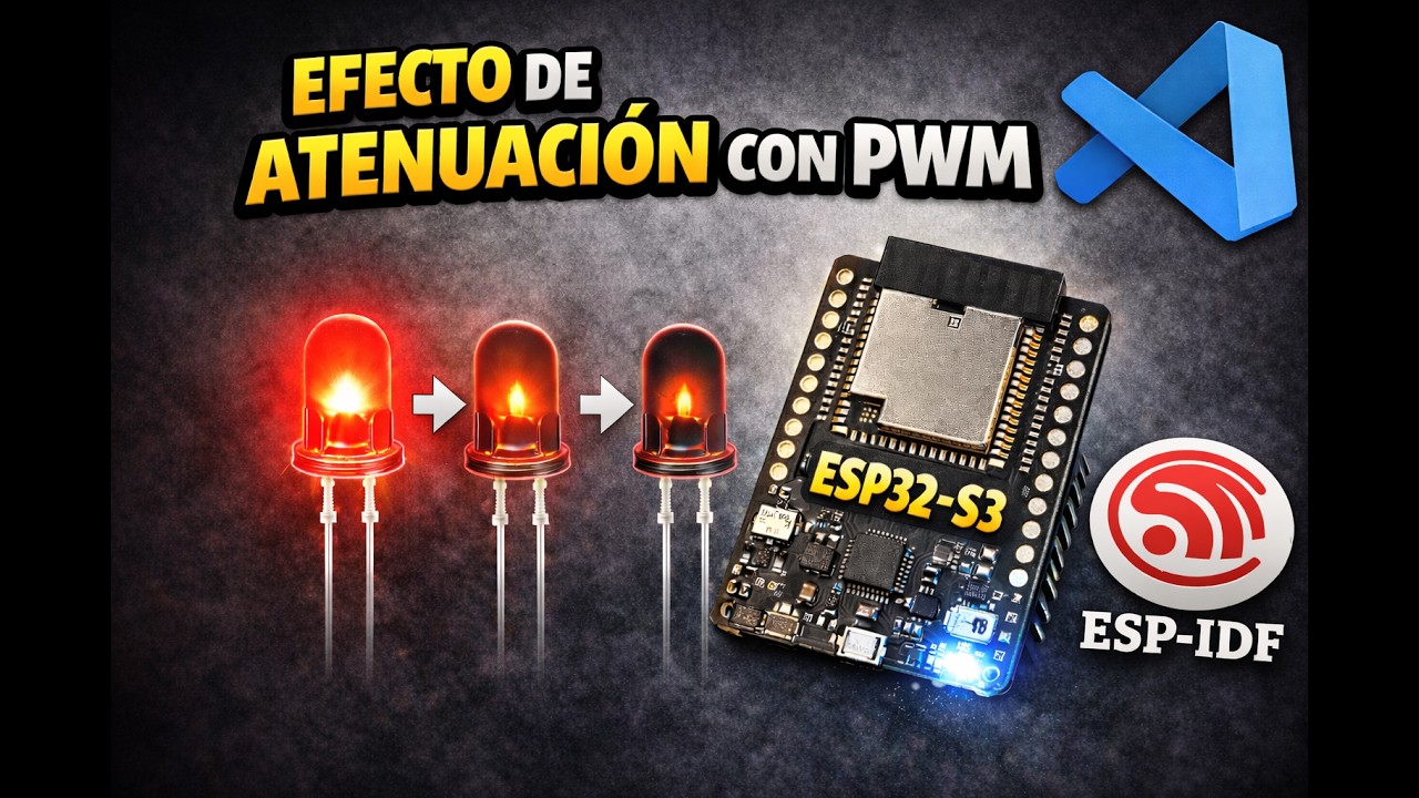 PWM en ESP32 S3: Efecto Atenuación Fade en un LED | ESP IDF + VS Code