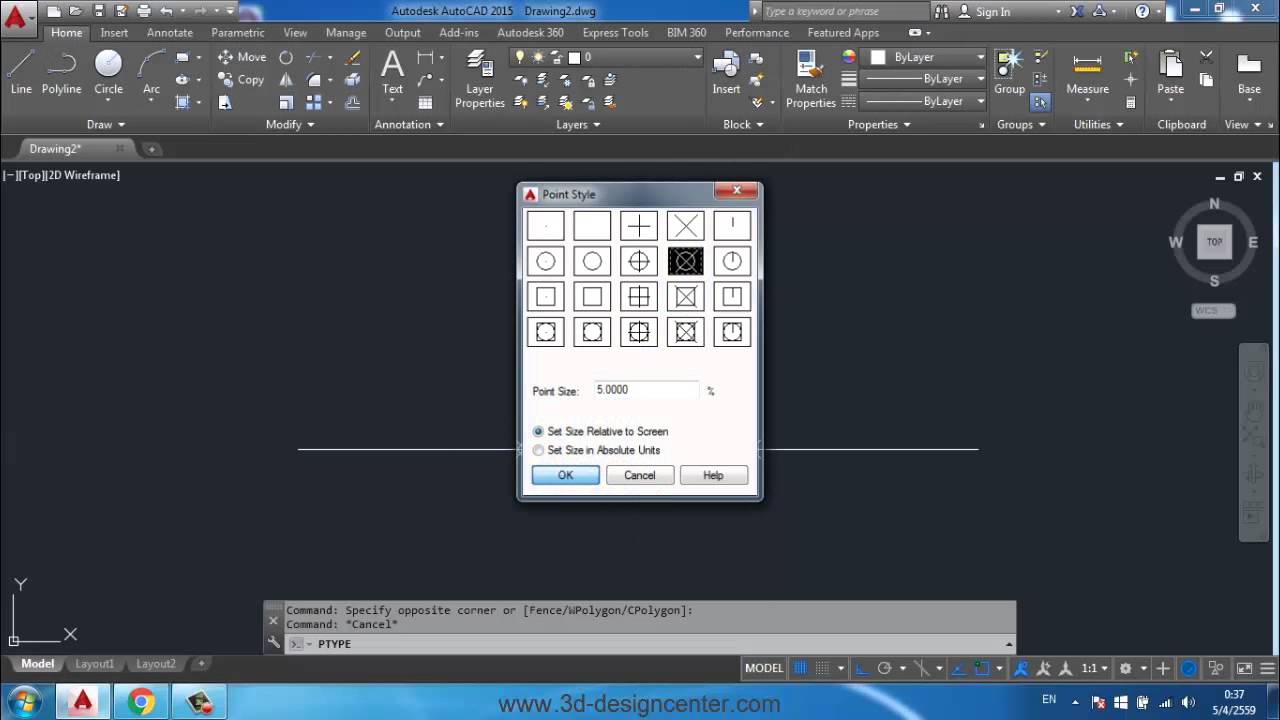 การใช้คำสั่ง Divide และ Measure ในโปรแกรม Autocad