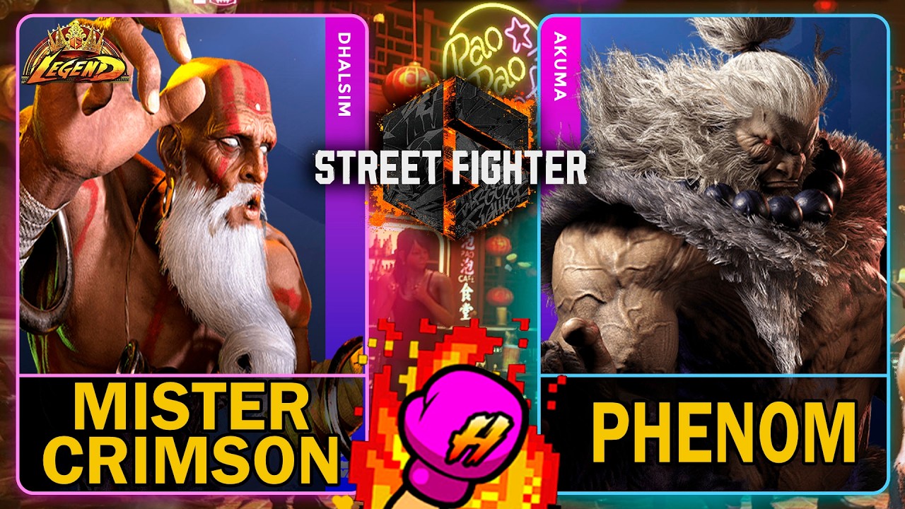 SF6 Mister Crimson (DHALSIM) VS Phenom (AKUMA)🥊Street Fighter 6🥊スト6🥊4K 60ᶠᵖˢ