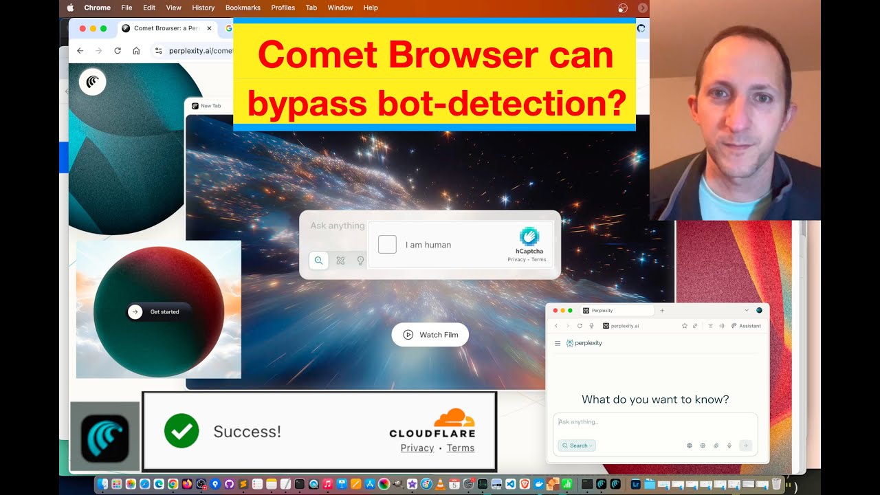 Использование Comet Browser для скрытой автоматизации и обхода CAPTCHA